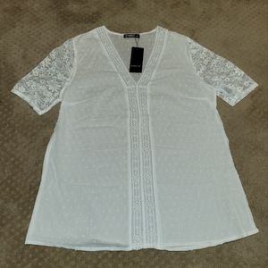 NWT Dainty white lace shirt